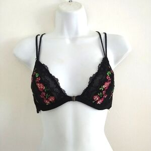 Intimately Free People Lace Floral Front Closure Strapy Bra 32 C